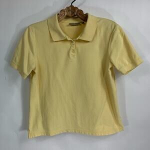 Pale Yellow Y2K Polo Shirt Sz Medium Croft & Barrow